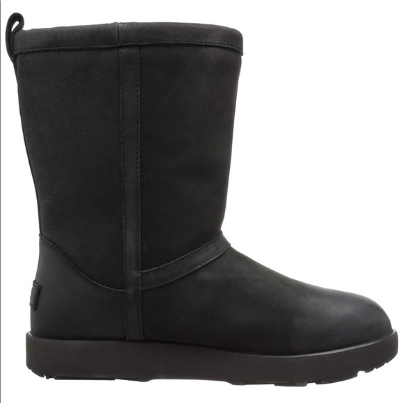 UGG WATERPROOF BLACK MIDCALF LEATHER NWOB 6 1/2 - Picture 2 of 11